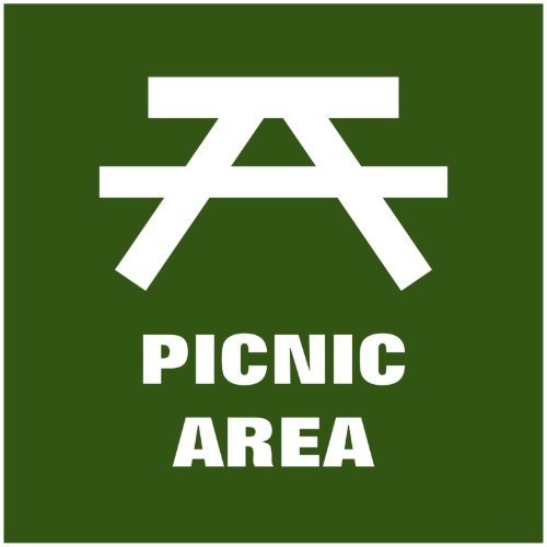 Picnic table symbol vinyl sticker for area or zone
