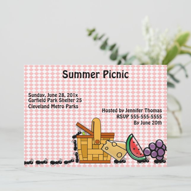 Picnic Thieves Invitation (Standing Front)