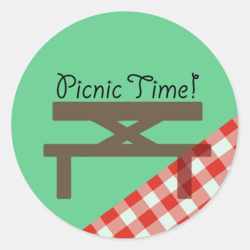 picnic time classic round sticker | Zazzle