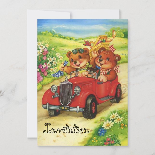 Picnic time for Teddy Bears! Invitation (Front)