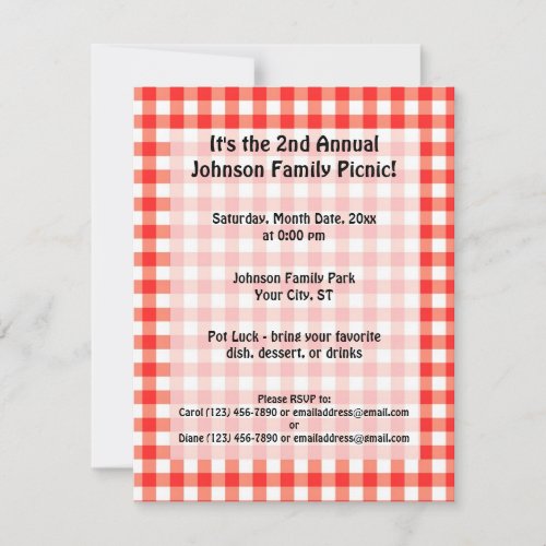 Picnic Time Personalized Announcement