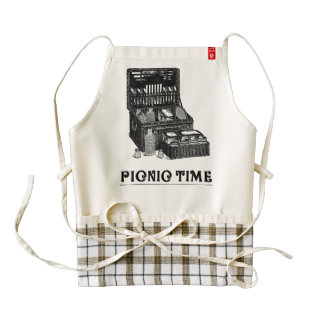 Picnic Time Vintage Illustration Dictionary Art Zazzle HEART Apron