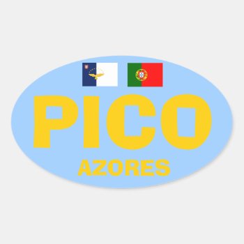 Pico* Azores European-style Sticker by Azorean at Zazzle
