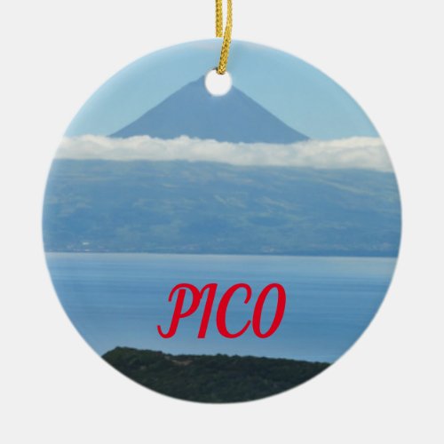Pico Azores Panoramic Christmas Ornament