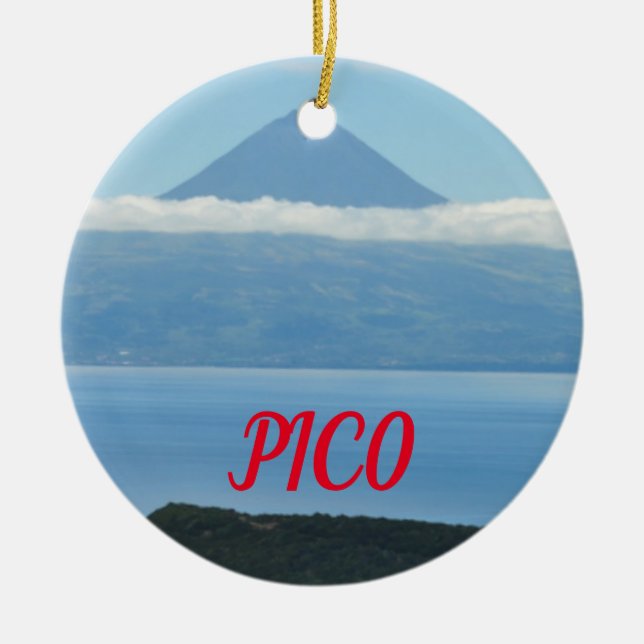 Pico Azores Panoramic Christmas Ornament (Front)