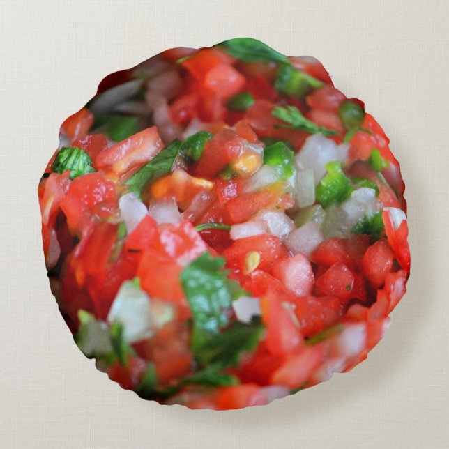 Pico de Gallo ~ Salsa ~ Round Pillow (Back)