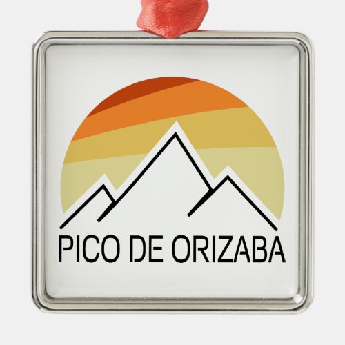Pico de Orizaba Mexico Retro Metal Ornament