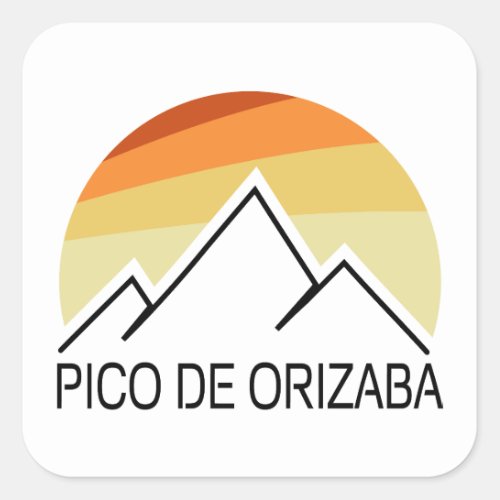 Pico de Orizaba Mexico Retro Square Sticker