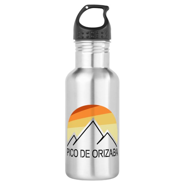 Pico de Orizaba Mexico Retro Stainless Steel Water Bottle (Front)