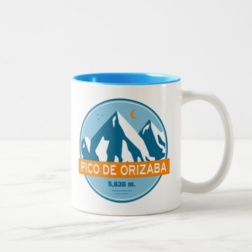 Pico de Orizaba Mexico Stars Moon Two_Tone Coffee Mug