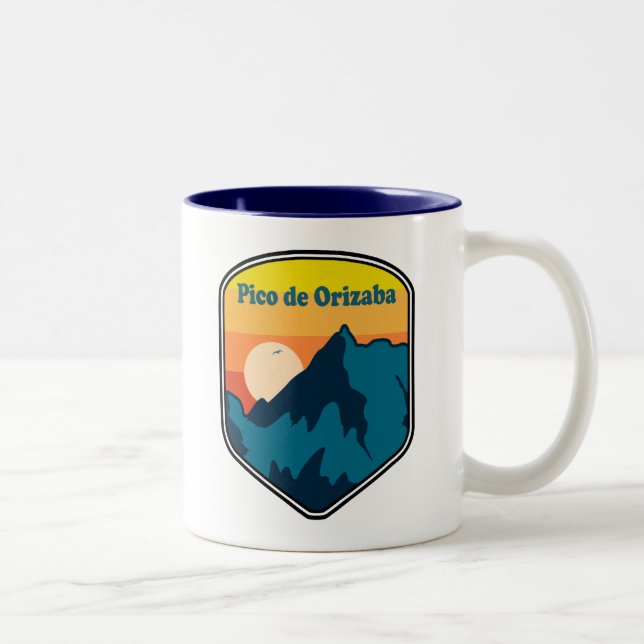 Pico de Orizaba Mexico Sunrise Two-Tone Coffee Mug (Right)