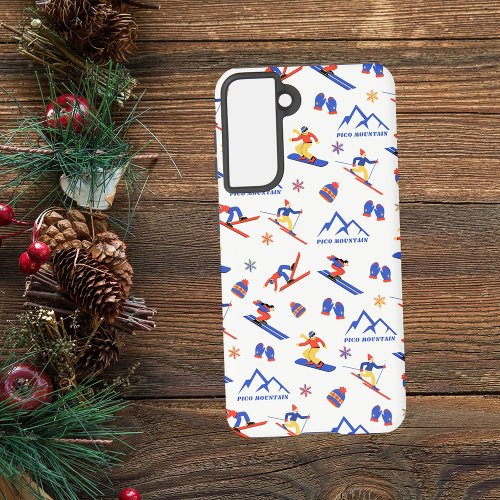 Pico Mountain Vermont Ski Snowboard Pattern Samsung Galaxy S21 Case