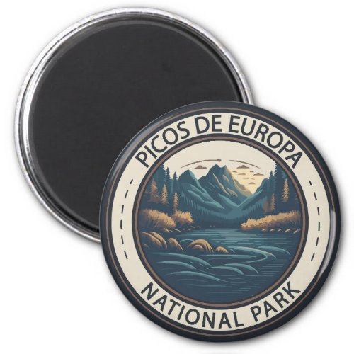 Picos de Europa National Park Spain Travel Art Magnet