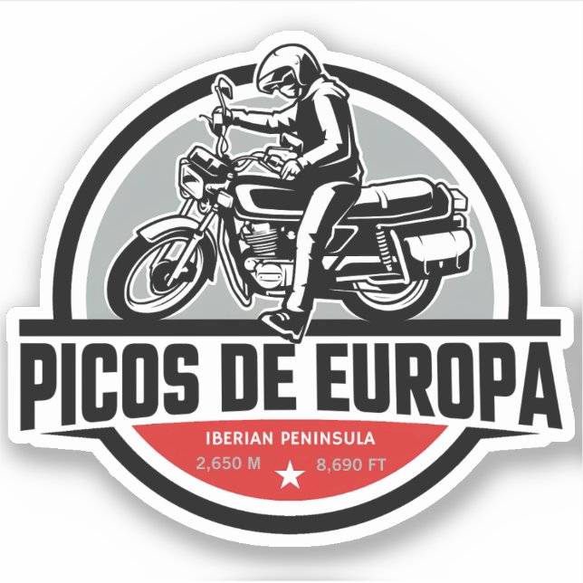 Picos de Europa spanish Cantabrian Mountains Motor Sticker (Front)