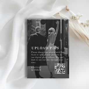 Pics happen! Bold Trending B&W-Photo Wedding Enclosure Card