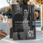 PICS HAPPEN!QR Code Bold Wedding Photo Gallery Plaque<br><div class="desc">Pics happen! Bold Trending B&W-Photo Wedding QR Code Photo Gallery Wedding Plaque . Don't miss your guests' photos and give them the opportunity to share their pictures with you. Modern, wedding "Pics Happen" QR Code, Photo-Gallery-Website, QR-Code. Personalized with your names, photo-gallery-website, scannable QR code and message to keep your friends...</div>