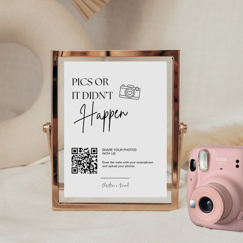 Pics Or It Didnt Happen Disposable Camera Wedding Poster