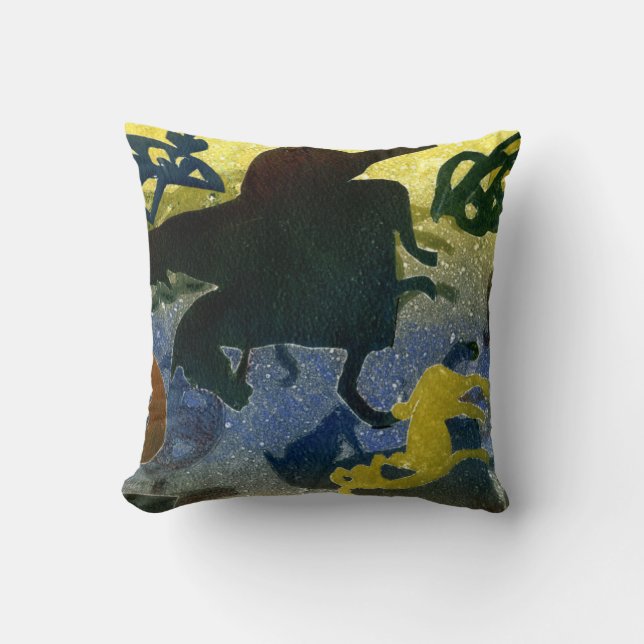 Pictish Horsemen Throw Pillow (Front)