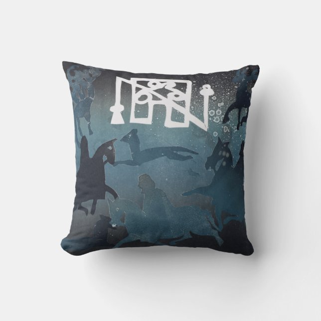 Pictish Hunting Scene I 1995 Throw Pillow (Front)