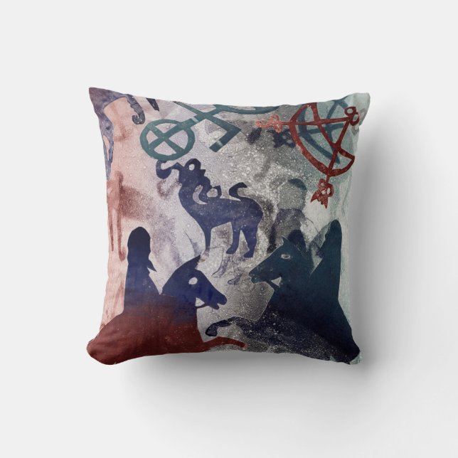 Pictish Riders 1996 Throw Pillow (Front)