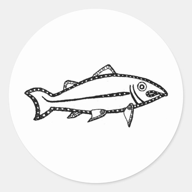Pictish Salmon Classic Round Sticker (Front)
