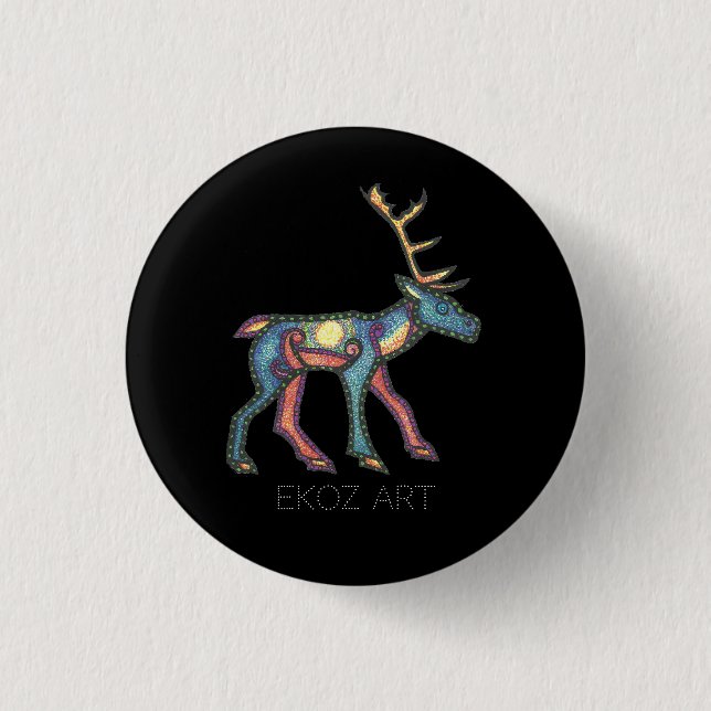 Pictish Stag Sun Button (Front)