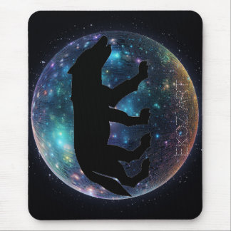 Pictish Wolf Space Orb Mouse Pad