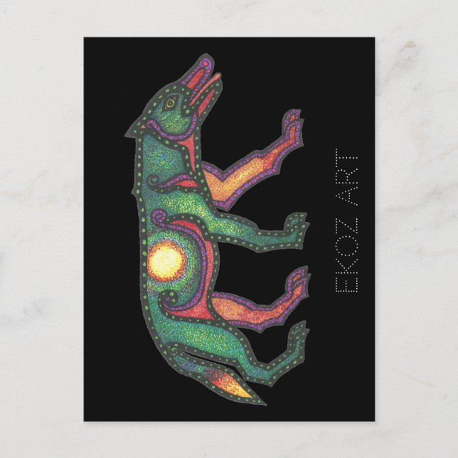 Pictish Wolf Sun Postcard (Front)