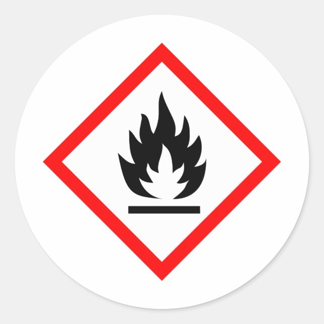 Pictogram [flammable] classic round sticker (Front)