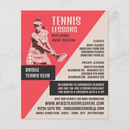 Pictogram Tennis Player Tennis LessonsClasses Flyer