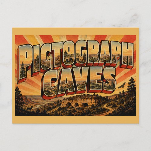 Pictograph Cave State Park Montana Sandstone Caves Postcard