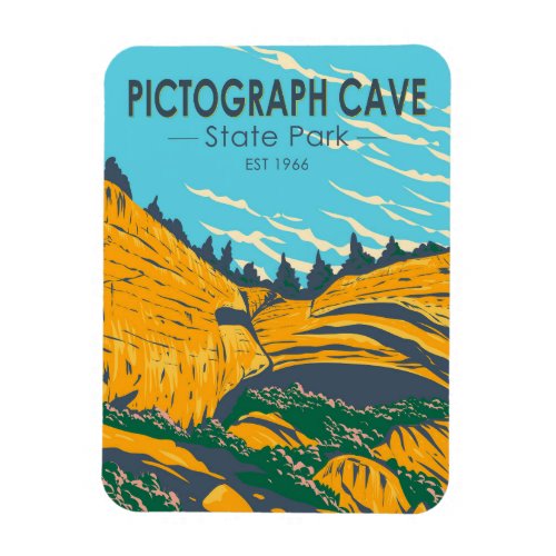 Pictograph Cave State Park Montana Vintage  Magnet