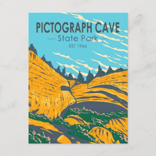 Pictograph Cave State Park Montana Vintage Postcard