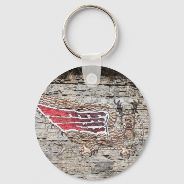 Pictograph Piasa Bird Photo Keychain (Front)