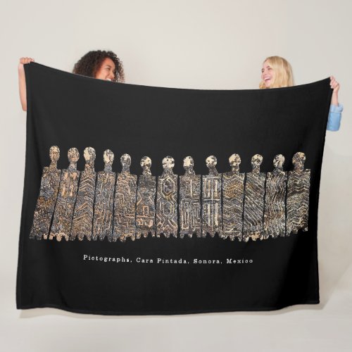 Pictographs Cara Pintada Sonora Mexico Fleece Blanket