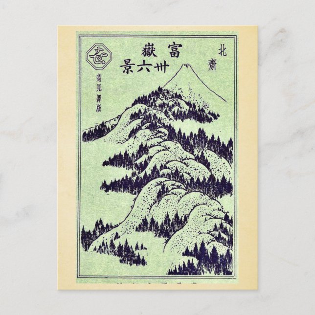 Pictorial for Hokusais 36 views of Mount Fuji Postcard (Front)
