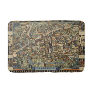 Pictorial Map of Cambridge, England Bath Mat