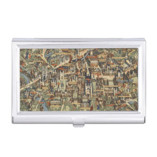 Pictorial Map of Cambridge, England Business Card Case
