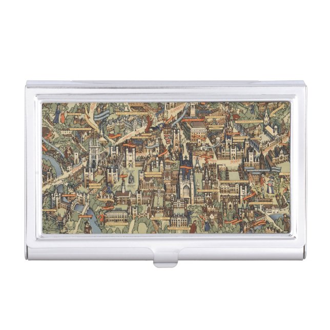 Pictorial Map of Cambridge, England Business Card Case (Front)