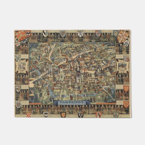 Pictorial Map of Cambridge England Doormat