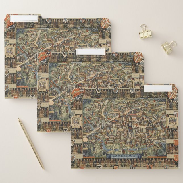 Pictorial Map of Cambridge, England File Folder (Set)
