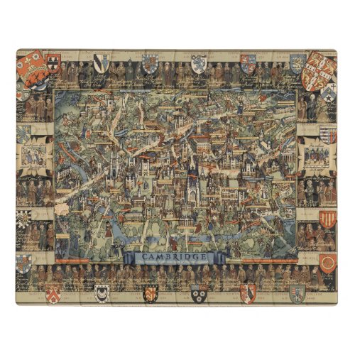 Pictorial Map of Cambridge England Jigsaw Puzzle