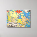 Pictorial Map of Canada - Landmarks Canvas Print