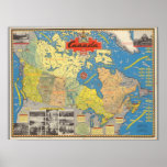 Pictorial Map of Canada - Landmarks Poster