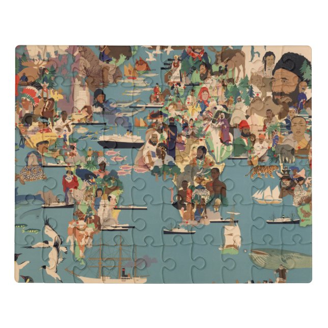 Pictorial Map of the World Jigsaw Puzzle (Puzzle Horizontal)