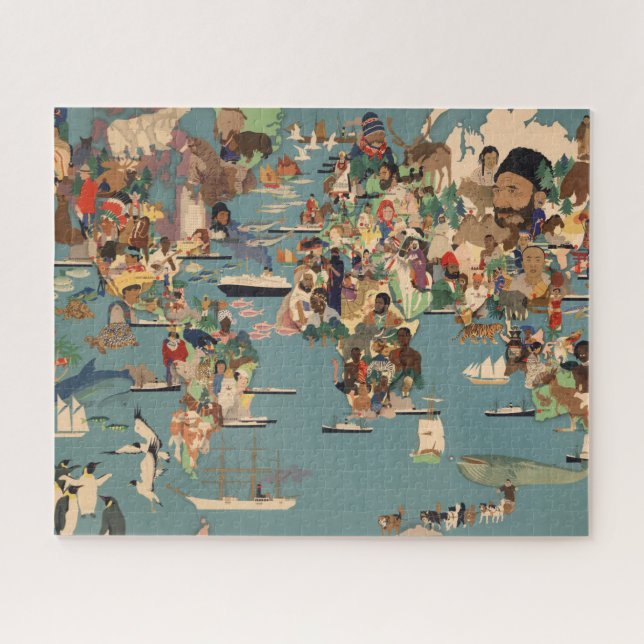 Pictorial Map of the World Jigsaw Puzzle (Horizontal)