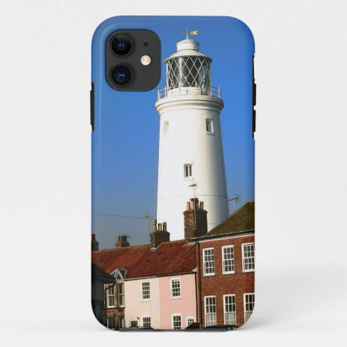 pictur of Lighthouse in sunny seaside english town iPhone 11 Case