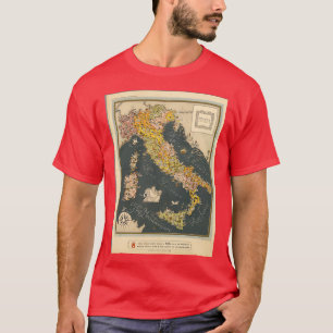Pictural Map of Italy Colorful small map with vign T-Shirt