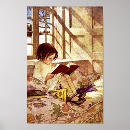 Picture Books in Winter by Jessie Willcox Smith Poster