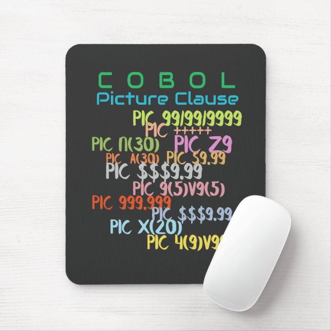 Picture Clause in Cobol Programming  Mouse Pad (With Mouse)